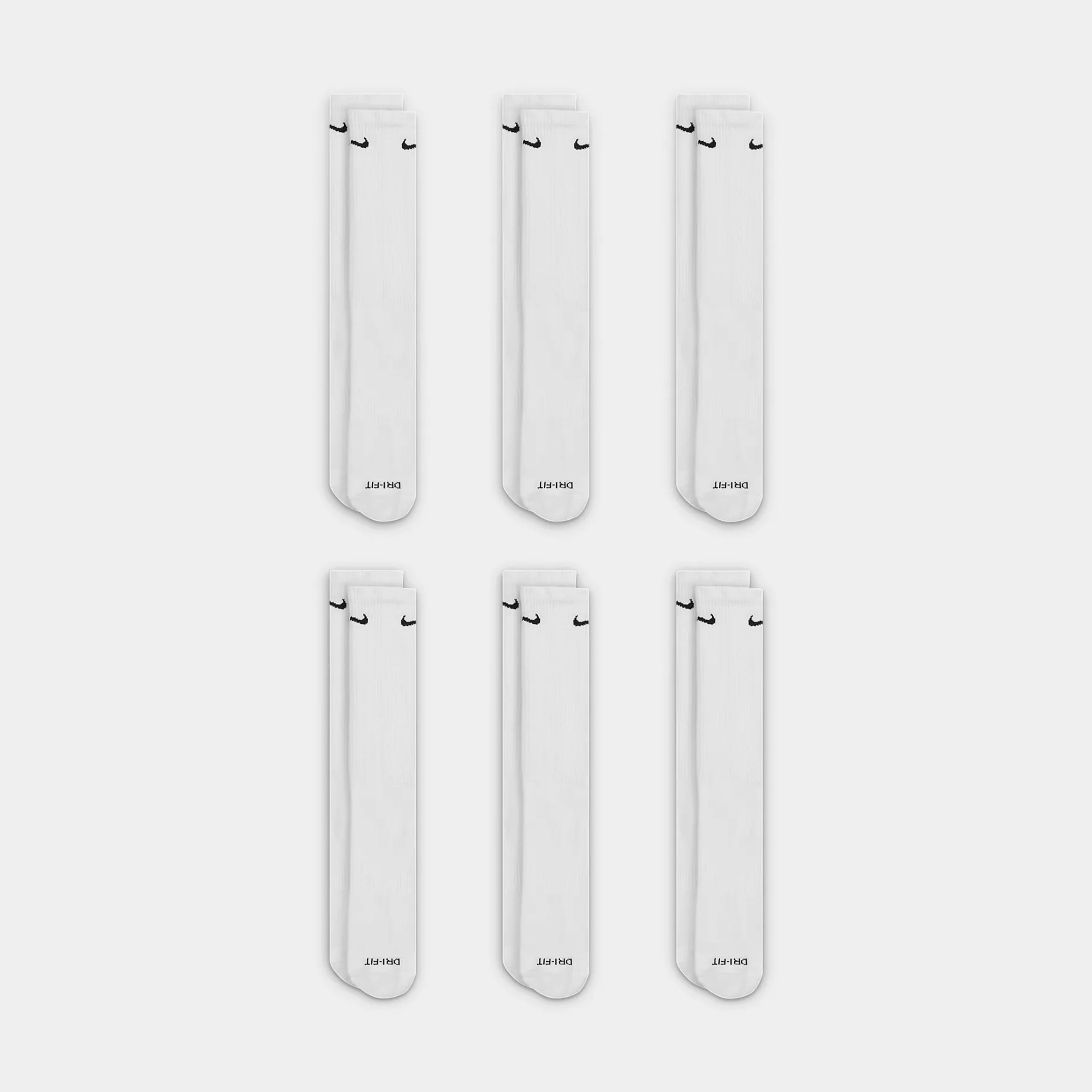 6 pack Everyday Crew Mens Socks (White)